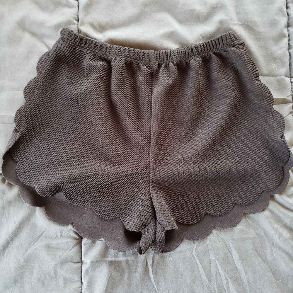 Black scalloped shorts